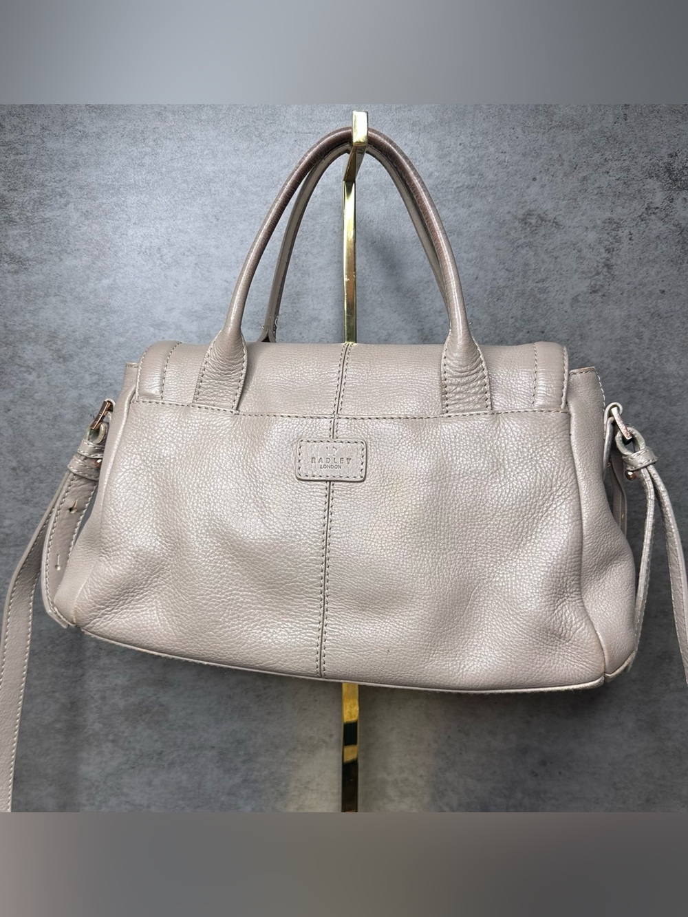 Radley London Pebbled Leather Satchel Crossbody Shoulder Bag Purse - Picture 4 of 10